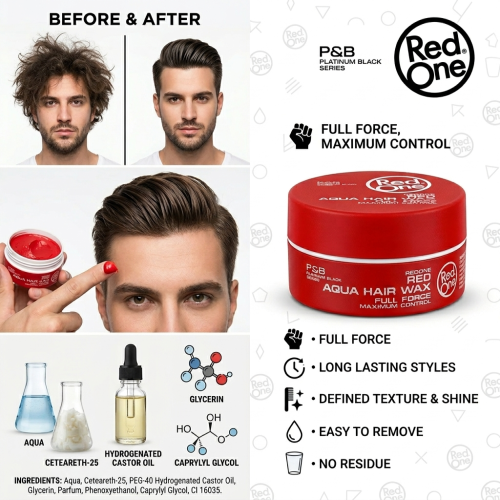 Red One Red Aqua Hair Wax Full Force Maximum Control - 150ml