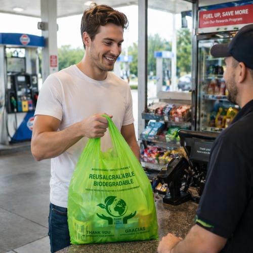 Convenient club biodegradable t-shirt bag 1000ct